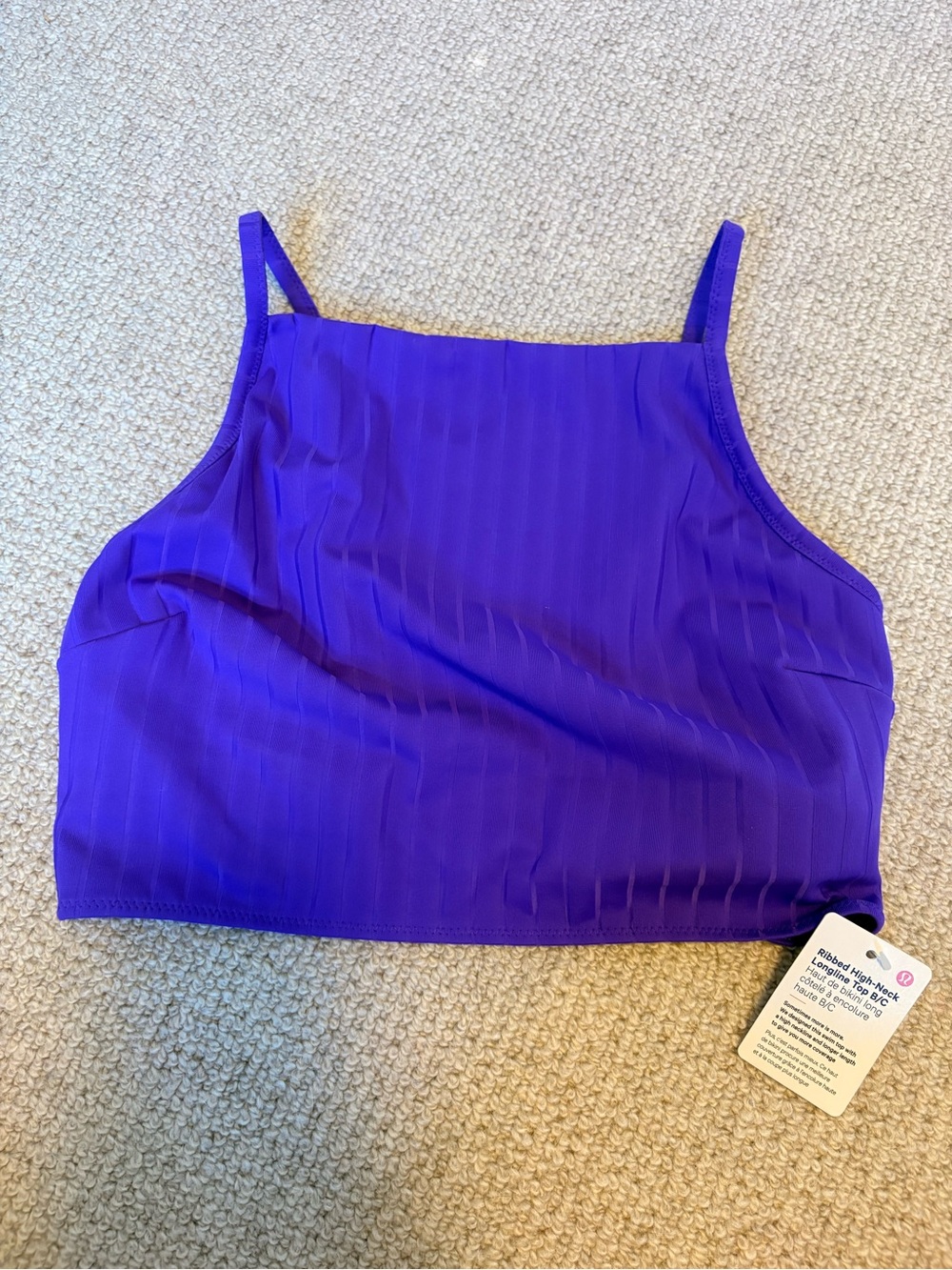 lululemon athletica Vibrant Violet Ribbed Square-Neck Crop Swim Top